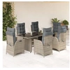 Image de Ensemble à Manger de Jardin avec Coussins 7 pcs, Table et Chaises avec Dossier Réglable, Meubles d'Extérieur, 3213356