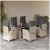 Image de Ensemble à Manger de Jardin avec Coussins 7 pcs, Table et Chaises avec Dossier Réglable, Meubles d'Extérieur, 3213362