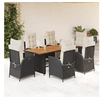 Image de Ensemble à Manger de Jardin avec Coussins 7 pcs, Table et Chaises avec Dossier Réglable, Meubles d'Extérieur, 3213366