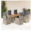 Image de 7-delige Tuinset met kussens poly rattan grijs3213370