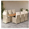 Image de 9-delige Tuinset met kussens poly rattan beige3213373