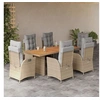 Image de 7-delige Tuinset met kussens poly rattan gemengd beige3213374