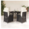 Image de Ensemble à Manger de Jardin avec Coussins 5 pcs, Table et Chaises avec Dossier Réglable, Meubles d'Extérieur, 3213379