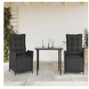 Image de Ensemble à Manger de Jardin avec Coussins 3 pcs, Table et Chaises avec Dossier Réglable, Meubles d'Extérieur, 3213392