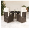 Image de Ensemble à Manger de Jardin avec Coussins 5 pcs, Table et Chaises avec Dossier Réglable, Meubles d'Extérieur, 3213407