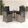 Image de Ensemble à Manger de Jardin avec Coussins 5 pcs, Table et Chaises avec Dossier Réglable, Meubles d'Extérieur, 3213421