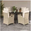 Image de Ensemble à Manger de Jardin avec Coussins 5 pcs, Table et Chaises avec Dossier et Repose-pied Réglables, Meubles 3213442