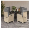 Image de Ensemble à Manger de Jardin avec Coussins 5 pcs, Table et Chaises avec Dossier et Repose-pied Réglables, Meubles 3213449