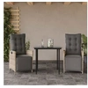 Image de Ensemble à Manger de Jardin avec Coussins 3 pcs, Table et Chaises avec Dossier et Repose-pied Réglables, Meubles 3213462