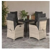 Image de Ensemble à manger de jardin et coussins 5 pcs gris clair rotin 3213463