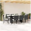 Image de Ensemble à Manger de Jardin avec Coussins 9 pcs, Table et Chaise de Terrasse, Meubles de Patio, Mobilier d'Extérieur, 3213491