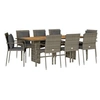 Image de Salon de jardin vidaxl gris resine tressee 6 personnes 190 x 80 x 74 cm 7 pieces