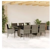 Image de Ensemble à Manger de Jardin avec Coussins 9 pcs, Table et Chaise de Terrasse, Meubles de Patio, Mobilier d'Extérieur, 3213509