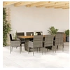 Image de 9-delige Tuinset met kussens poly rattan grijs3213513