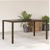 Image de Table de jardin avec dessus en verre marron résine tressée 365590