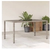 Image de Table de jardin dessus en verre Gris 150x90x75cm Résine tressée 365591