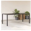 Image de Table de jardin dessus en verre Noir 190x90x75cm Résine tressée 365592