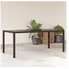 Image de Table de jardin avec dessus en verre marron résine tressée 365593