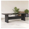 Image de Table de jardin dessus en verre noir 240x90x75cm résine tressée, table d'extérieur, table à manger de jardin, meuble 365597