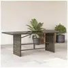 Image de Table de jardin avec dessus en verre gris résine tressée, table d'extérieur, table à manger de jardin, meuble de 365604