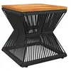 Image de Table basse bois massif d'acacia noir base en fil de fer table centrale salon latérale