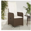 Image de Chaise inclinable de jardin avec coussins marron résine tressée, fauteuil de jardin inclinable, fauteuil inclinable 365681
