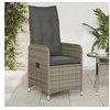 Image de Chaise inclinable de jardin avec coussins gris résine tressée, fauteuil de jardin inclinable, fauteuil inclinable de 365682