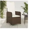 Image de Chaises inclinables de jardin lot de 2 et coussins marron rotin, fauteuil de jardin inclinable, fauteuil inclinable 365686