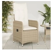 Image de Chaises inclinables de jardin lot de 2 et coussins beige rotin, fauteuil de jardin inclinable, fauteuil inclinable de 365688