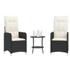 Image de Lot de 2 chaise H. 50 cm empilable non pliable en resine tressee exterieur noir