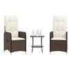 Image de Lot de 2 chaise en resine tressee empilable non pliable exterieur H. 50 cm marron