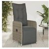 Image de Chaise inclinable de jardin avec coussins gris résine tressée, fauteuil de jardin inclinable, fauteuil inclinable de 365697