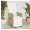 Image de Chaise inclinable de jardin avec coussins beige résine tressée, fauteuil de jardin inclinable, fauteuil inclinable de 365698