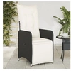 Image de Chaises inclinables de jardin lot de 2 et coussins noir rotin, fauteuil de jardin inclinable, fauteuil inclinable de 365700