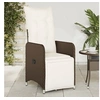 Image de Chaises inclinables de jardin lot de 2 et coussins marron rotin, fauteuil de jardin inclinable, fauteuil inclinable 365701