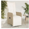 Image de Chaises inclinables de jardin lot de 2 et coussins beige rotin, fauteuil de jardin inclinable, fauteuil inclinable de 365703