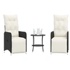 Image de Lot de 2 chaise en resine tressee empilable non pliable H. 83 cm exterieur noir
