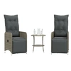 Image de Lot de 2 chaise H. 93 cm empilable non pliable en resine tressee exterieur gris