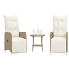 Image de Lot de 2 chaise H. 93 cm empilable non pliable en rotin exterieur beige