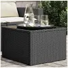 Image de Table de Jardin dessus en Verre, Table Basse, Meuble de Pique-Nique Terrasse Patio Balcon Cour Extérieur, Noir Résine 365969