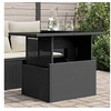 Image de Table de jardin dessus en verre noir 100x55x73cm résine tressée