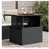 Image de Table de jardin noir 100x55x73 cm résine tressée et bois acacia