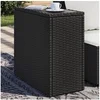 Image de Table d'Appoint de Jardin avec Dessus en Verre, Table Basse avec Pieds, Meuble de Terrasse Patio Extérieur, Noir 365982