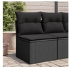 Image de Chaise de jardin sans accoudoirs avec coussins noir poly rotin