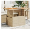 Image de Table de Jardin, Table à Manger, Table de Repas, Meuble de Patio Terrasse Arrière-cour Extérieur, Beige Résine 366065
