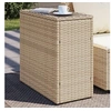 Image de Table d'appoint de jardin avec dessus en verre beige rotin 366071
