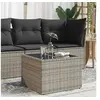 Image de Table de Jardin Dessus en Verre, Table à Manger, Table de Repas, Meuble de Patio Cour Terrasse Extérieur, Gris Résine 366120
