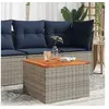Image de Table de jardin gris 55x55x37 cm résine tressée et bois acacia