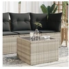 Image de Table de Jardin avec dessus en Verre, Table Basse, Meuble de Pique-Nique Terrasse Patio Cour Extérieur, Gris Clair 366182