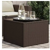 Image de Table de Jardin Dessus en Verre, Table à Manger, Table de Repas, Meuble de Patio Cour Terrasse Extérieur, Brun Résine 366207